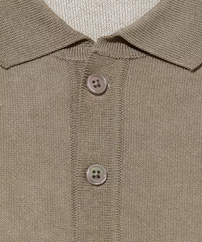 COOL TOUCH Double Face Color Polo Neck Knit Pullover Contact Cooling