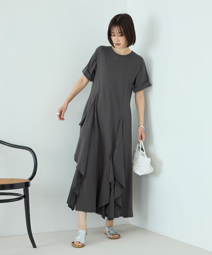 Organic Cotton Draped Flare Dress