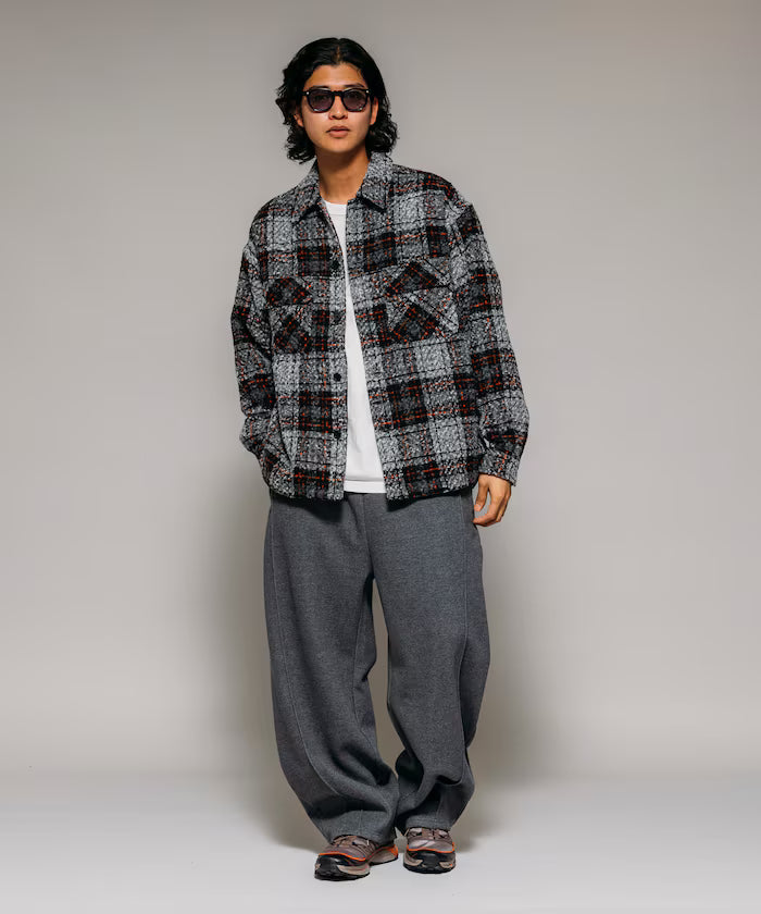 Poly Tweed CPO Check Shirt Jacket