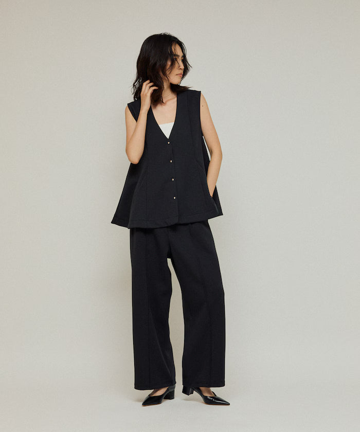 Cardboard Peplum V-Neck Vest