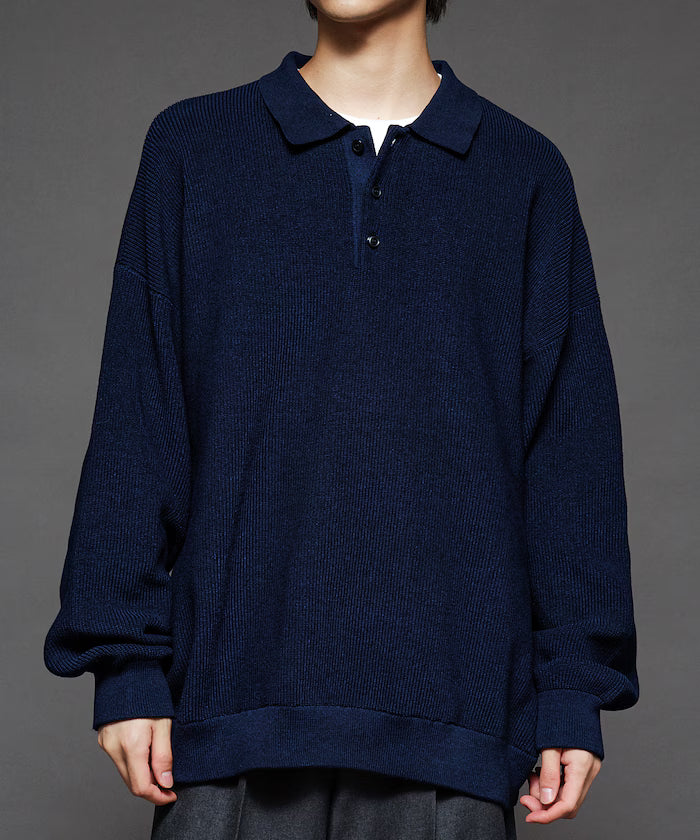 Relaxed Fit Cable Knit Polo Color Knit [Limited Release]