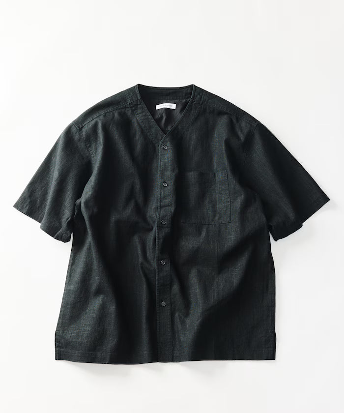 LINEN COTTON V NECK SHIRT