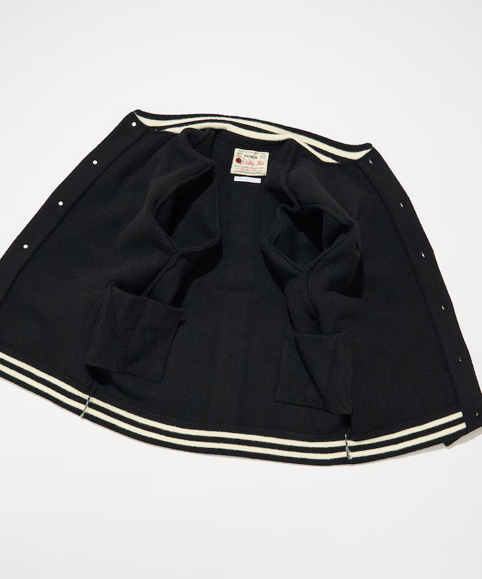 Relaxed Fit Logo Knit Varsity Jacket
