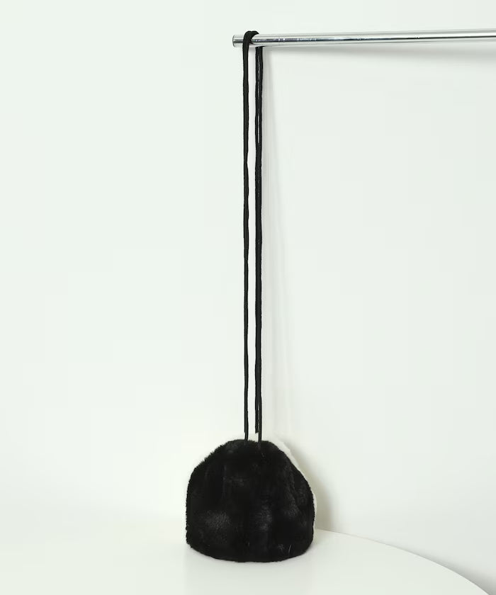Fake Fur Mini Drawstring Bag