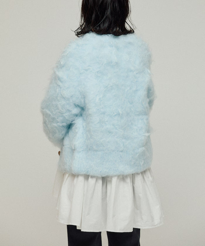 Variation Button Shaggy Knit Cardigan