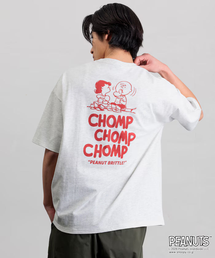 PEANUTS/Peanuts Limited Edition Big Silhouette Back Print Crew Neck T-Shirt/CHOMP 【Limited Edition】 - Ash Gray
