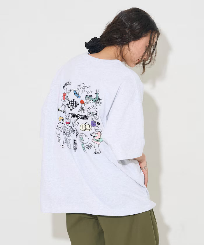 tombonia/Tombonia Back Print Crew Neck Pocket T-Shirt/New Life