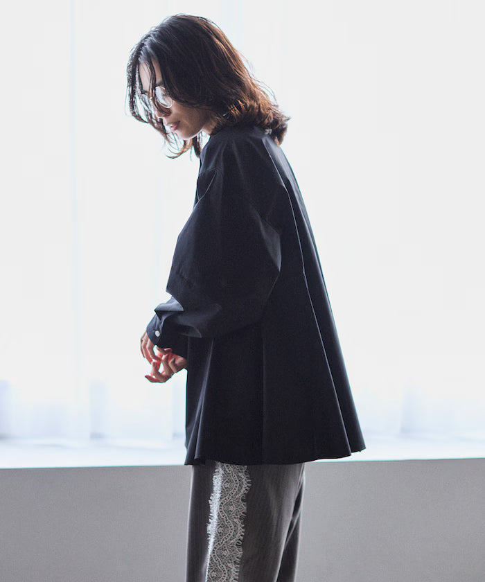 Flare Silhouette Skipper Balloon Sleeve Shirt