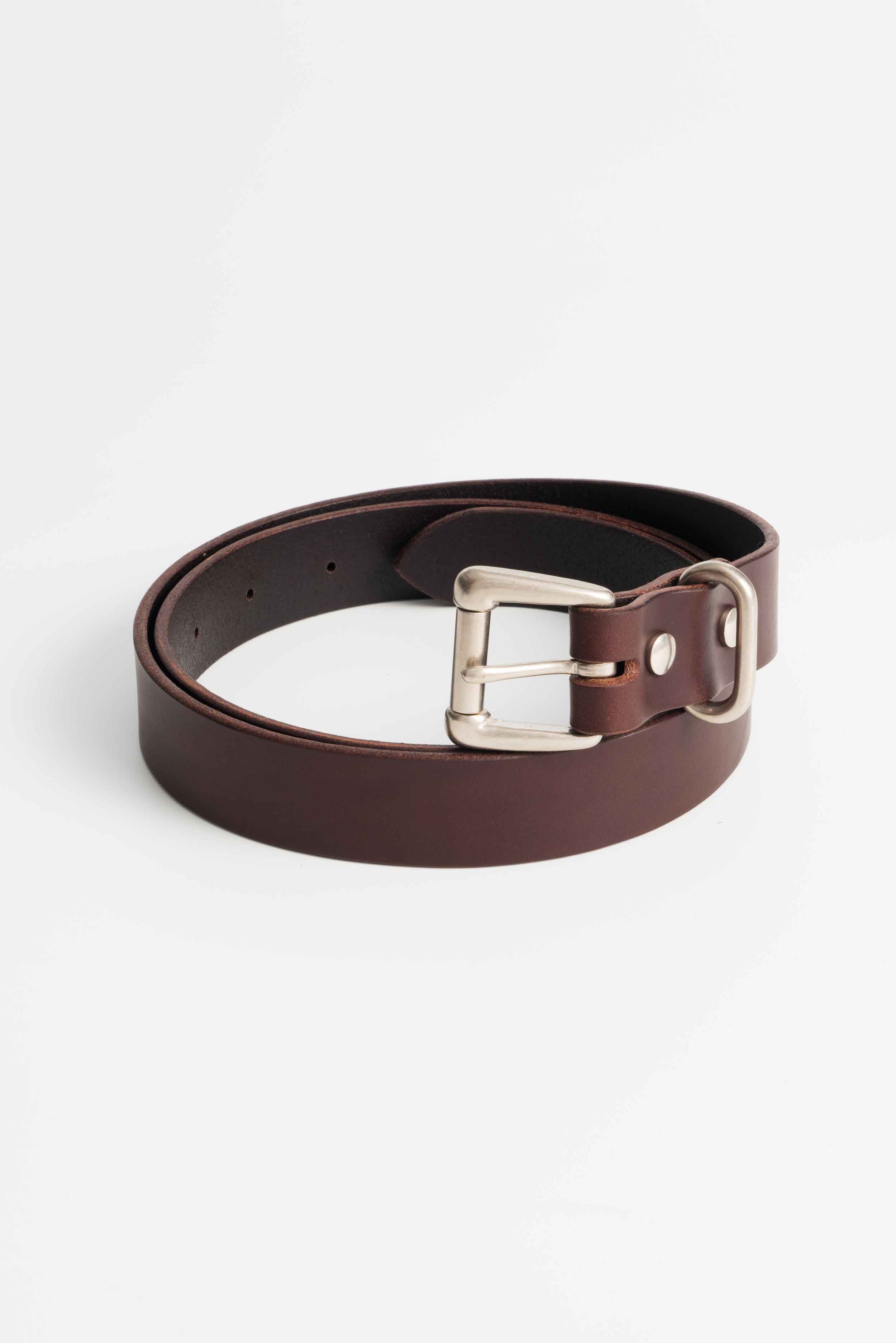 STANDARD BELT WIDE - BROWN×SILVER
