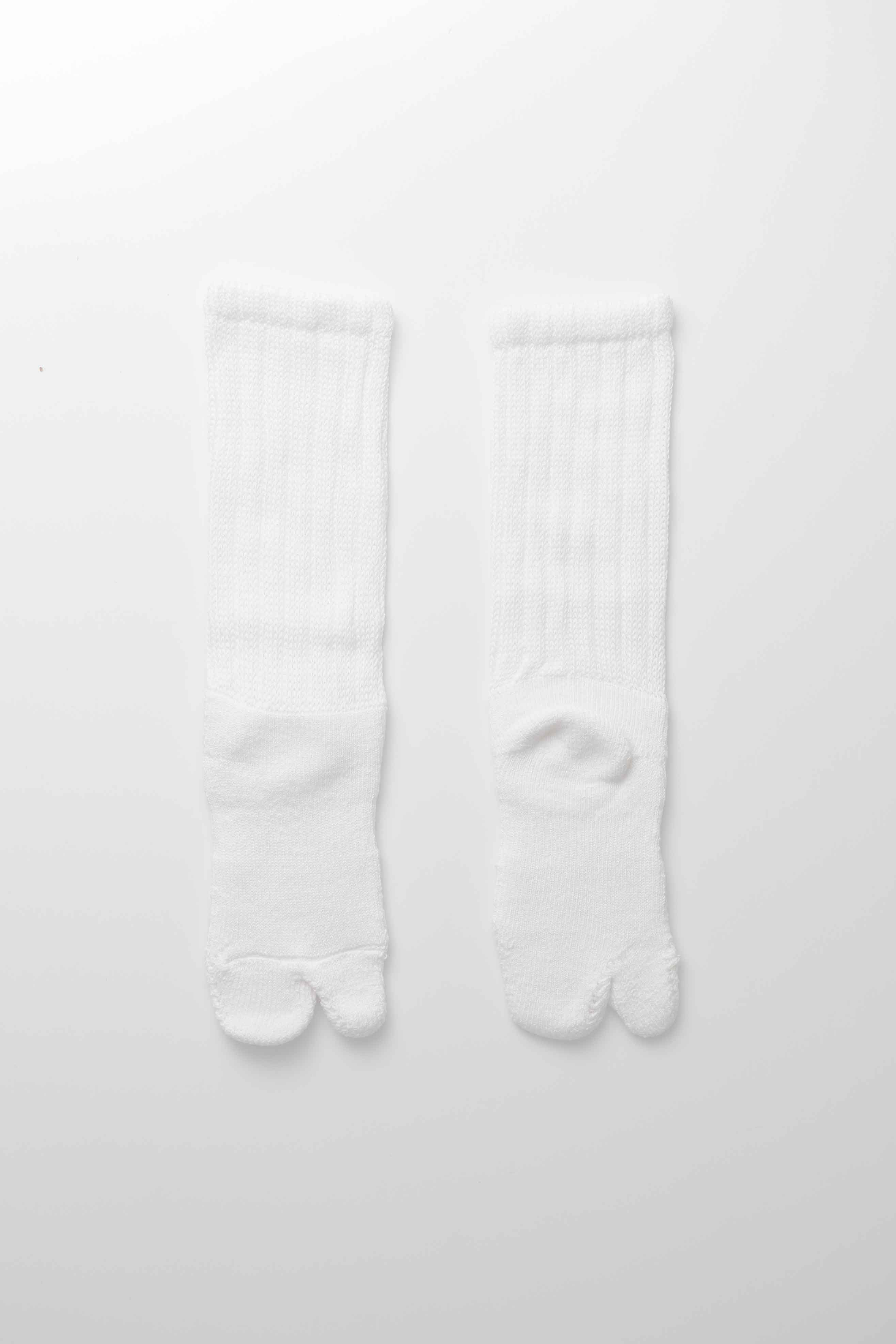 WOOL TABI PILE SOCKS - WHITE