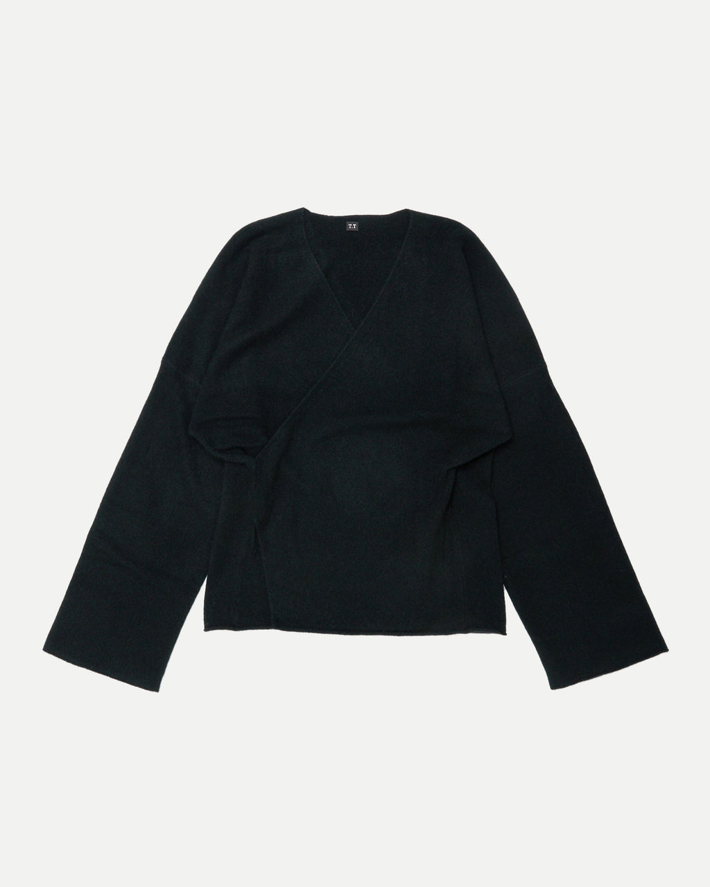CASHMERE CACHE COEUR PULLOVER - BLACK
