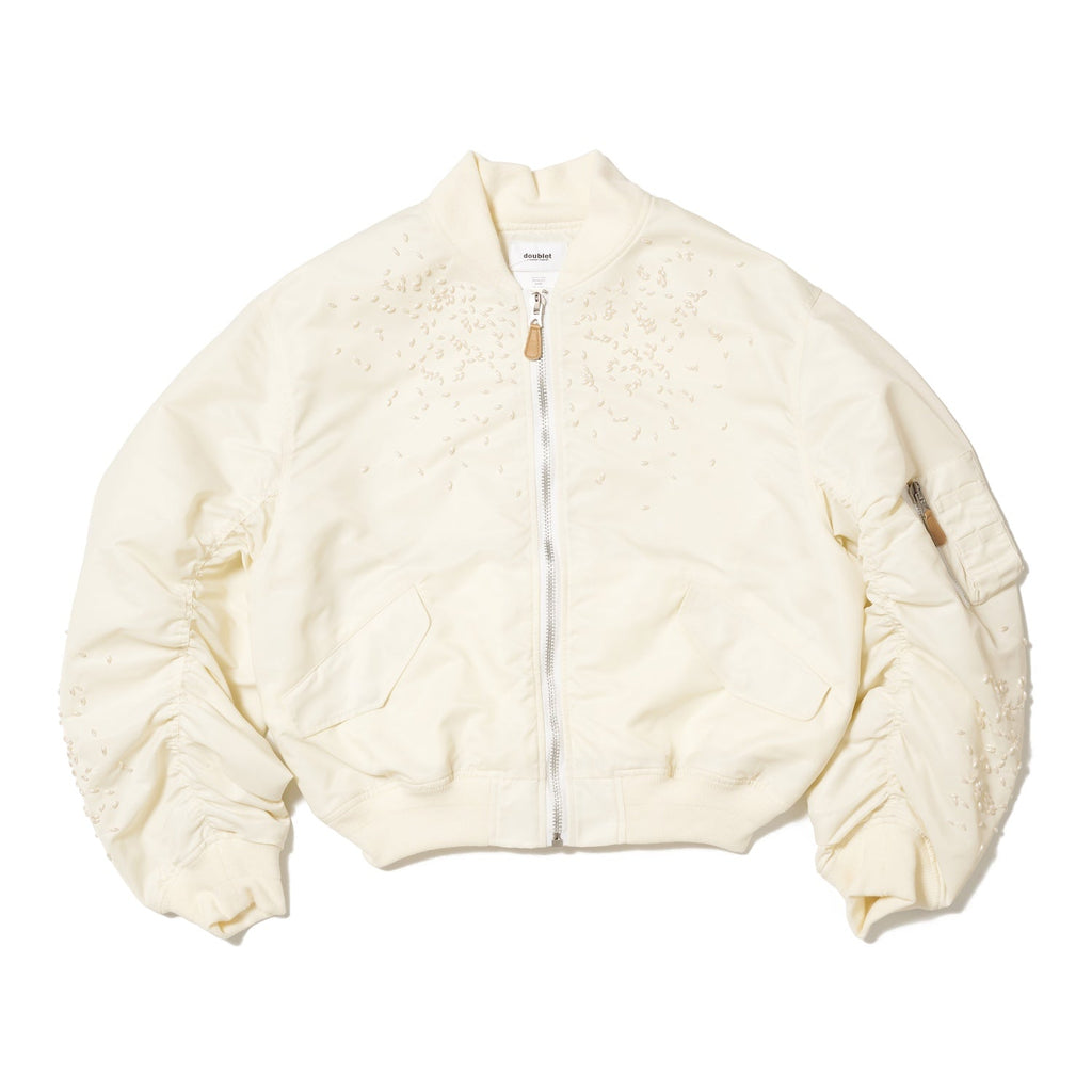 SPILLED RICE BOMBER JACKET - WHITE
