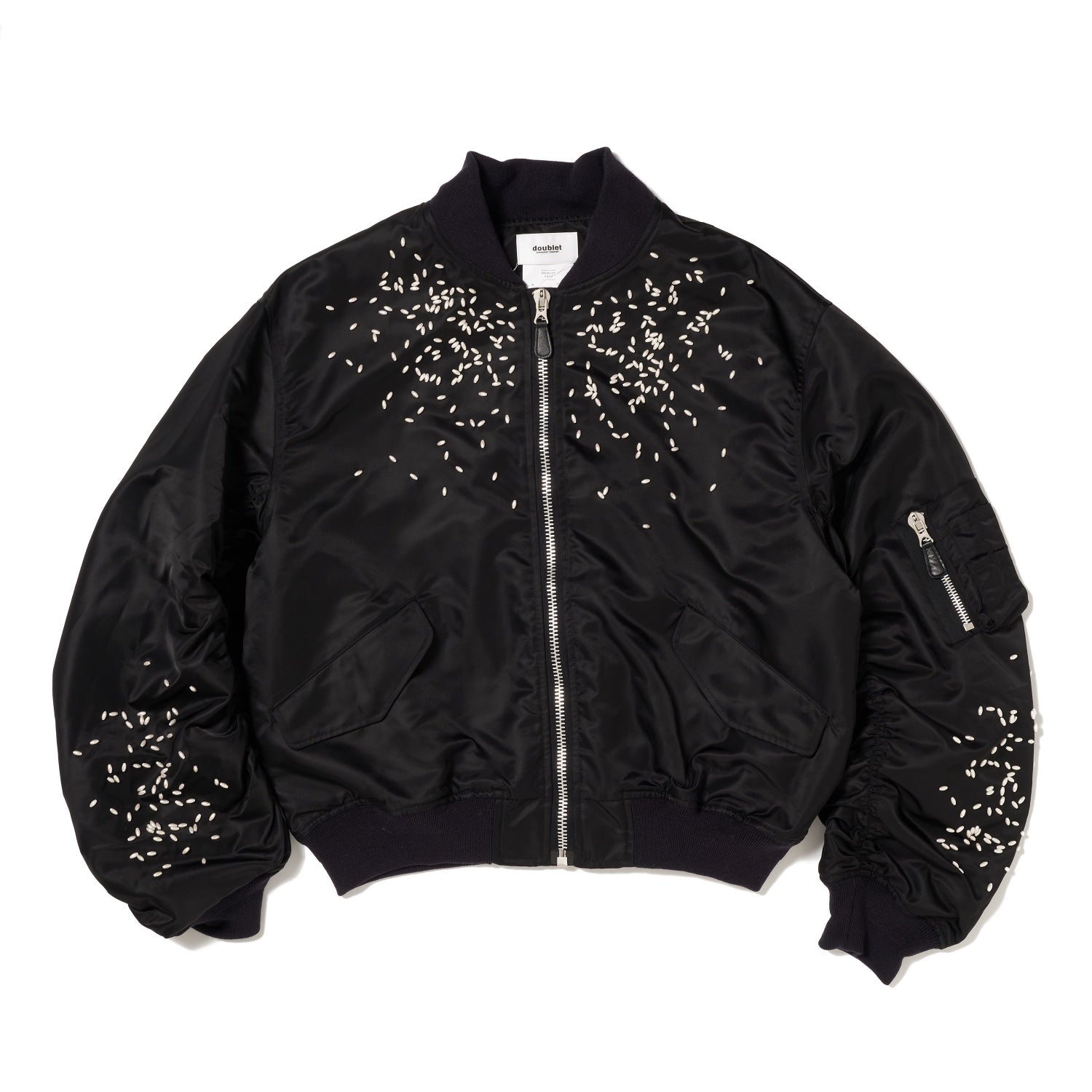 SPILLED RICE BOMBER JACKET - BLACK