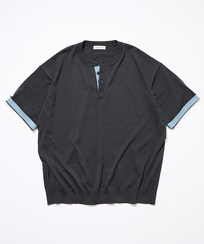 Relax Fit Relax Fit Cool Touch Color Block Henry Neck Pullover 【Limited Edition】