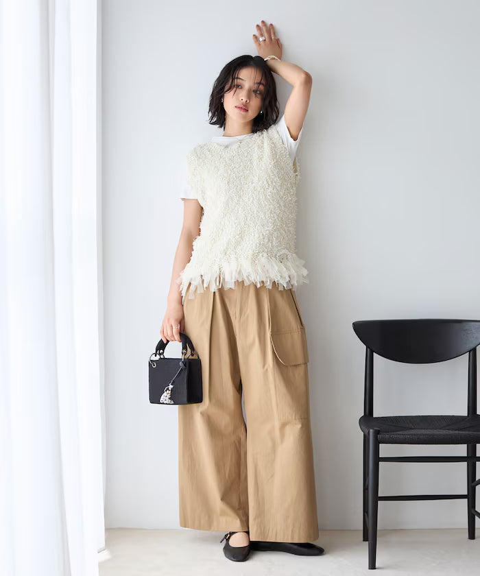 2WAY Fringe Hem Knit Vest