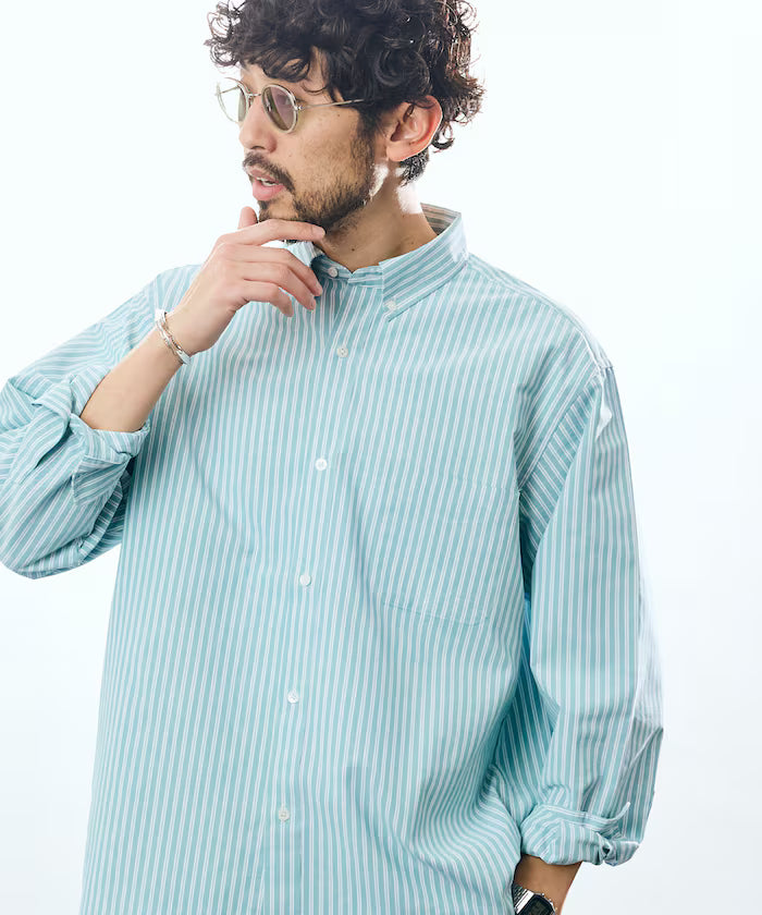 AIRDRY HIGH TECHYARN High-performance Material Oxford Button-down Shirt Long Sleeve - Green