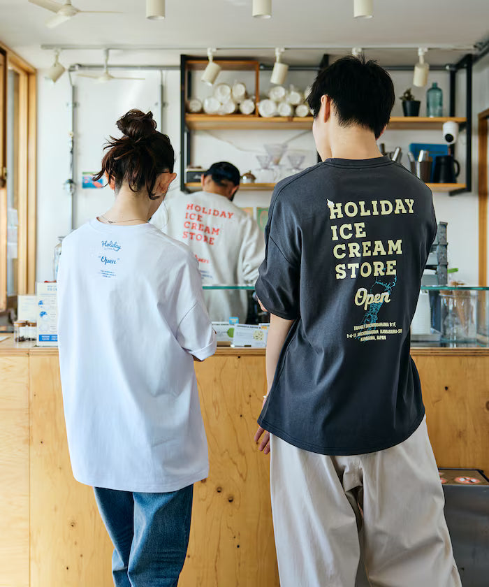 HOLIDAY ICECREAM×FREAK'S STORE Collaboration Big Silhouette Back Print Crew Neck T-Shirt [Limited Edition]