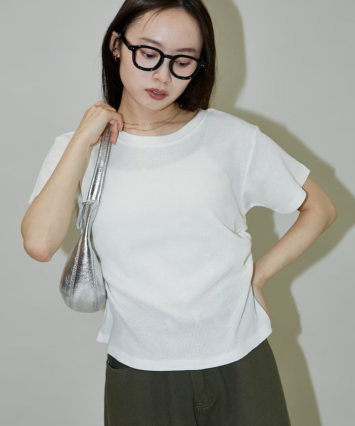 Light Waffle Waist Shirring T-Shirt Limited Edition