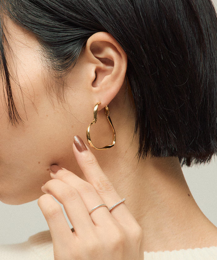 Heart Hoop Earrings / For Both Ears