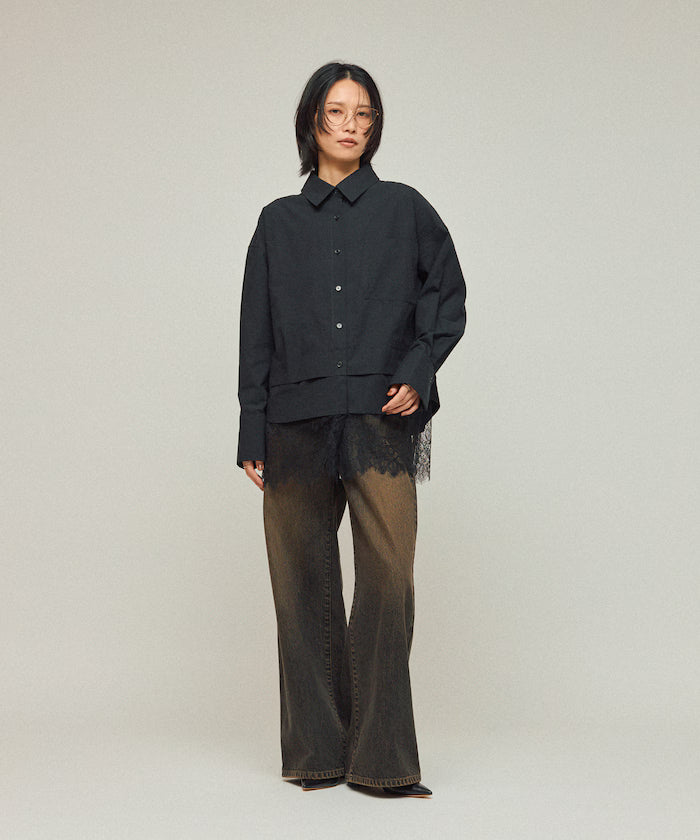 Oversized Lace Layered Shirt