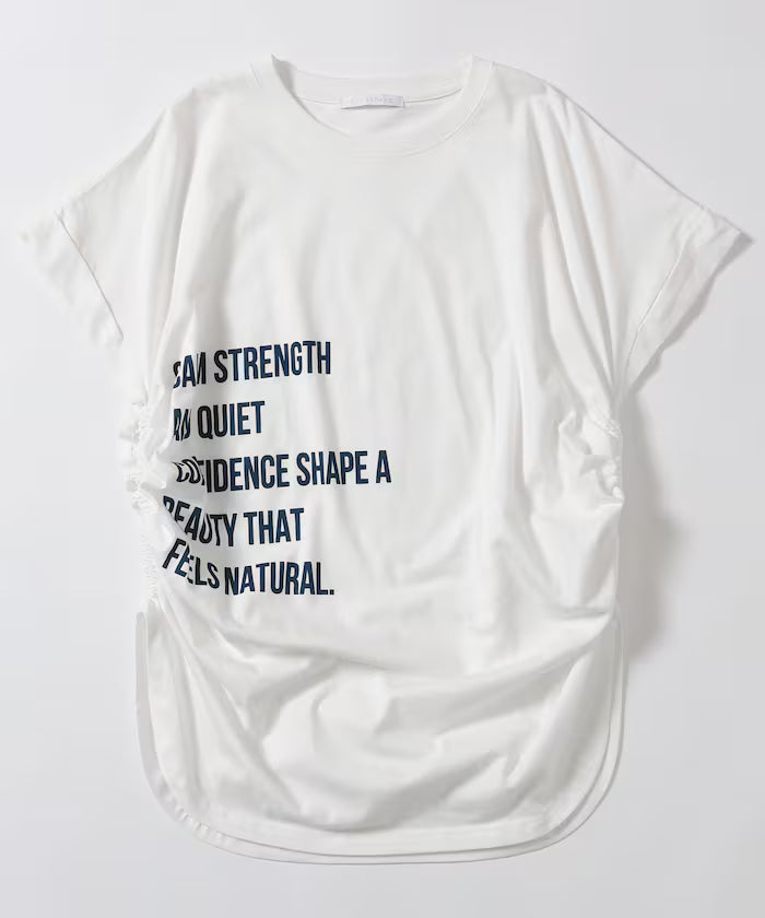 Organic Cotton Shirring Logo T-Shirt