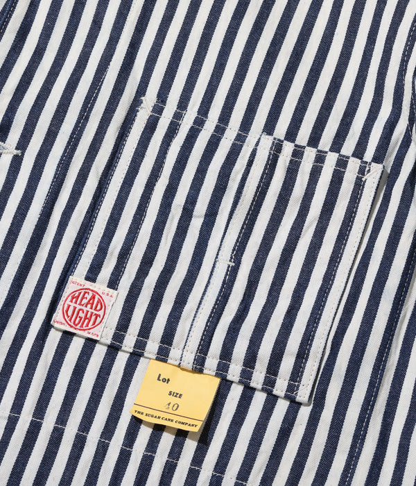 HEADLIGHT × FICTION ROMANCE NOS 7oz. 1/4" INDIGO STRIPE WORK COAT