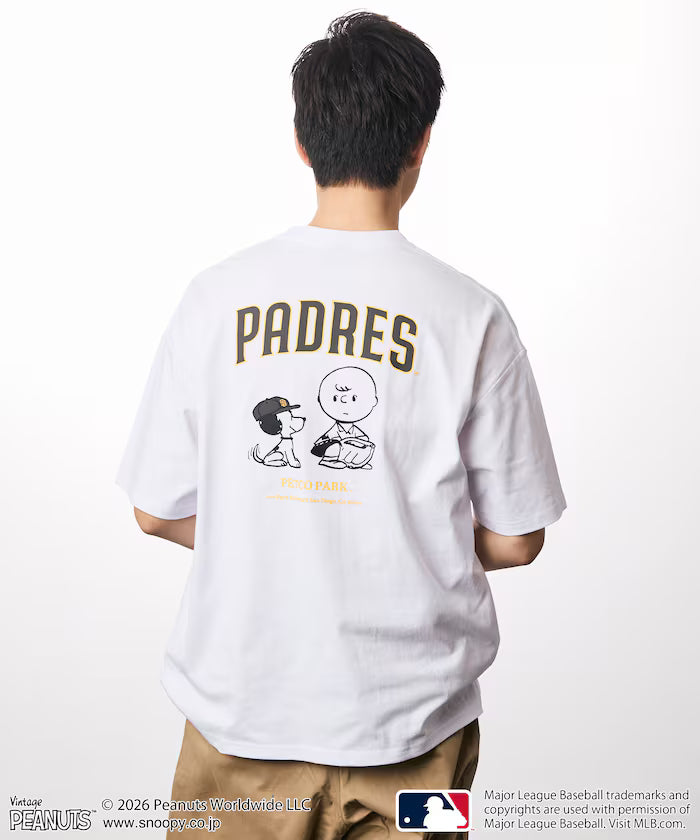 PEANUTS x MLB Exclusive Big Silhouette Back Print T-Shirt / PADRES 【Limited Edition】