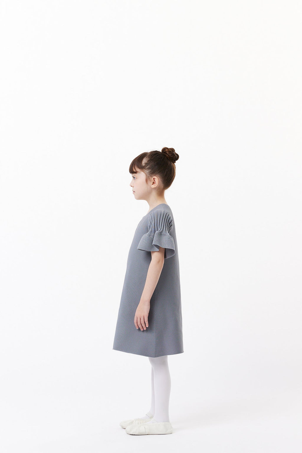 POTTERY KID GLITTER SHORT BELL SLEEVES FLARE DRESS