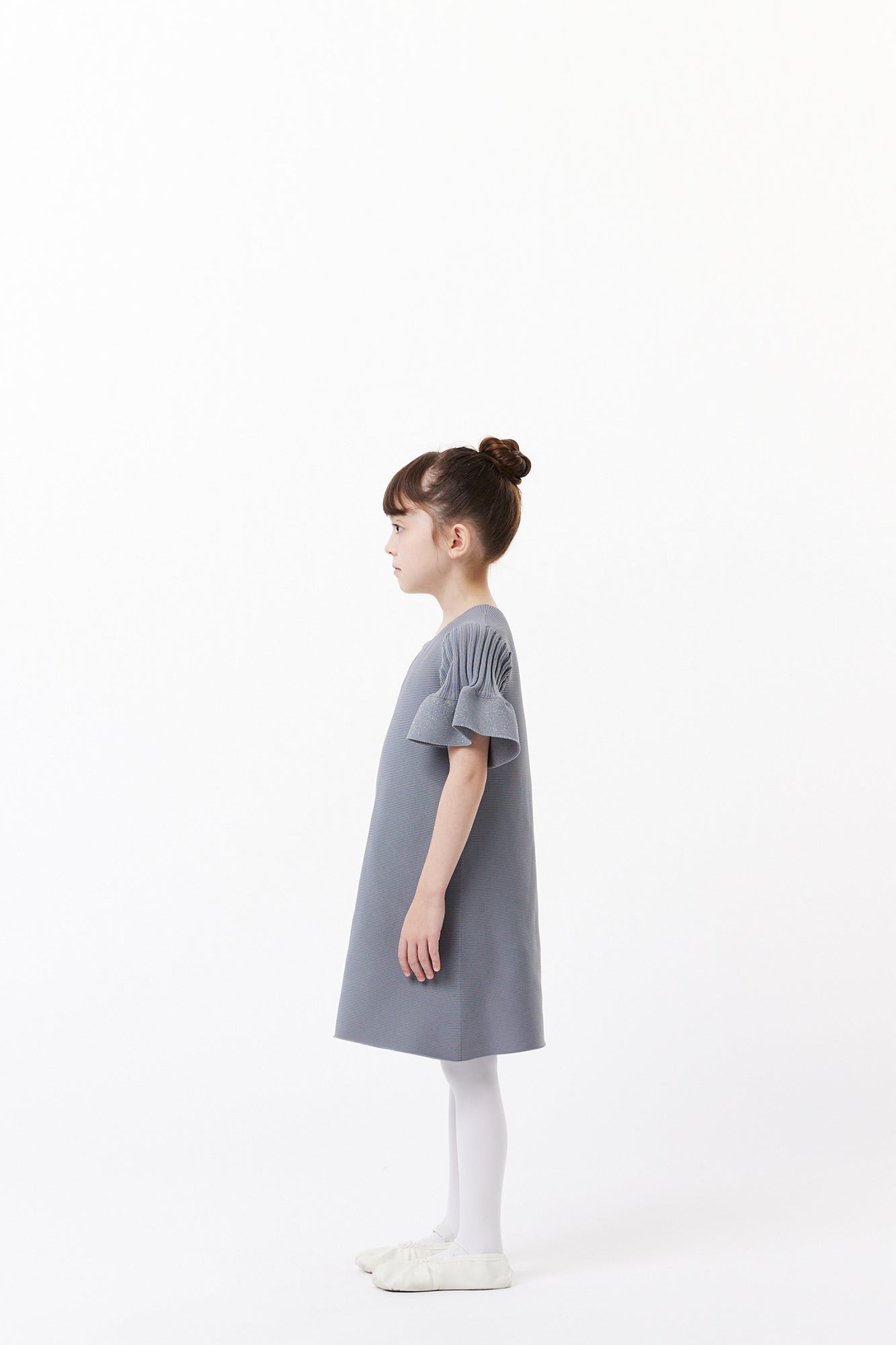 POTTERY KID GLITTER SHORT BELL SLEEVES FLARE DRESS
