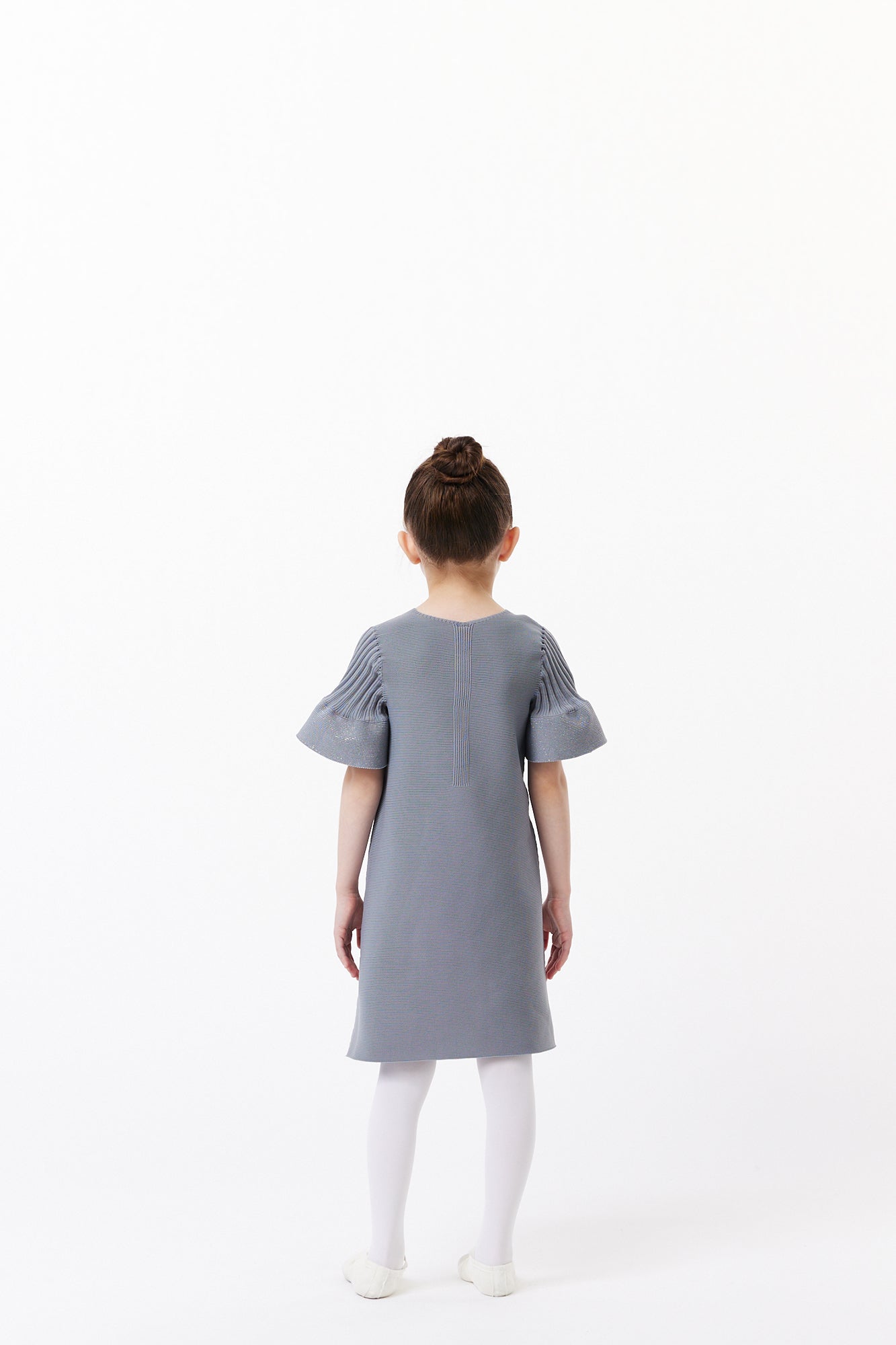 POTTERY KID GLITTER SHORT BELL SLEEVES FLARE DRESS