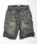 French Linen Denim Painter Shorts - Black