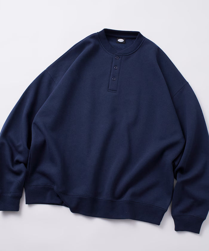 Big Silhouette Henley Neck Sweat Pullover [Limited Edition]