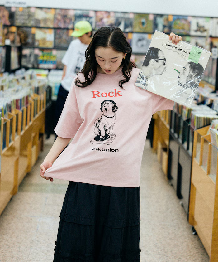 Limited Edition diskunion×FREAK'S STORE Collaboration Shiba Inu Big Silhouette Print Crew Neck T-Shirt