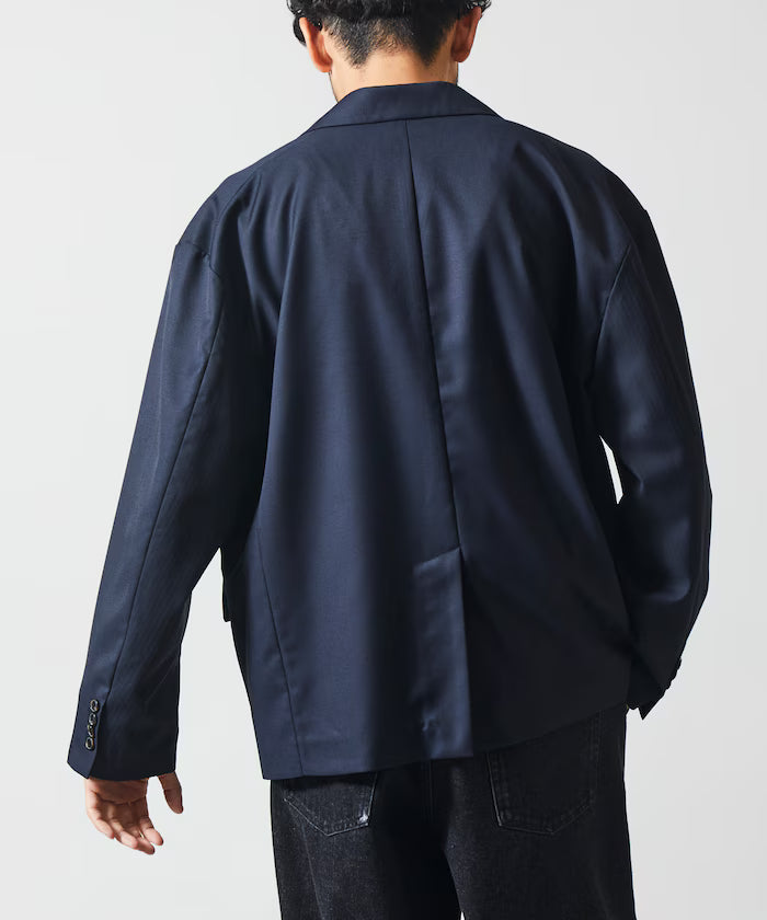 Sleeve-Contrast Tailored Jacket / Relaxed Fit