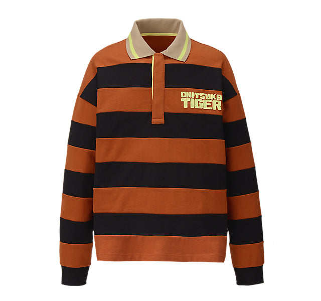 POLO TOP - BROWN/BLACK