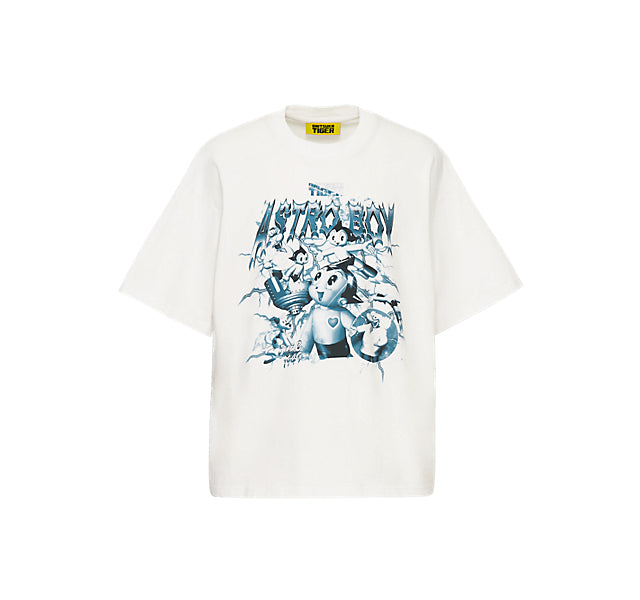OVERSIZED GRAPHIC TEE - WHITE/BLUE