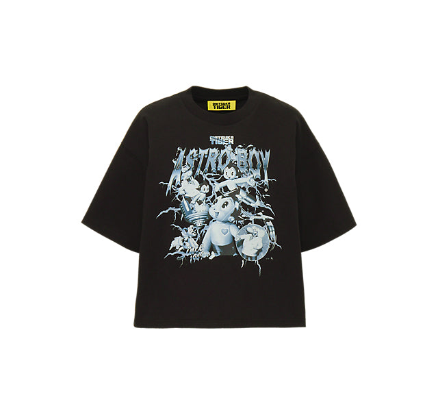 WOMEN'S OVERSIZED GRAPHIC TEE - BLACK/BLUE