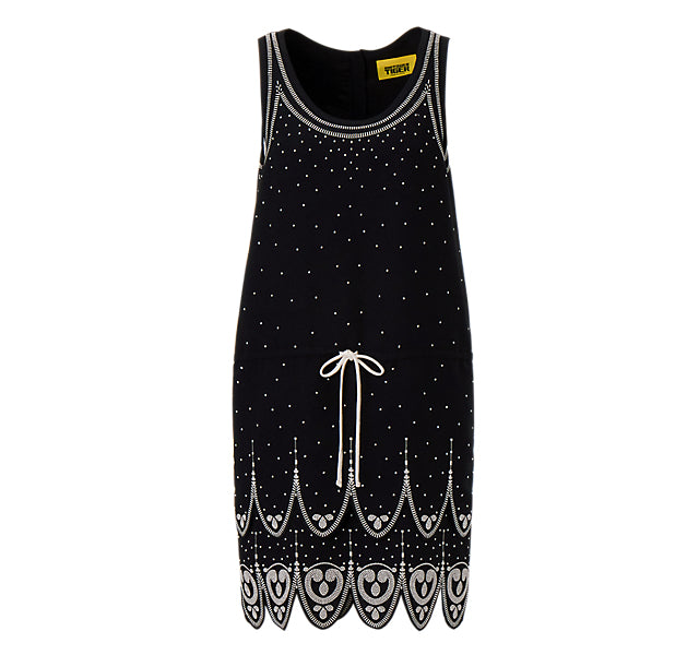 WOMEN'S EMBROIDERED DRESS - BLACK