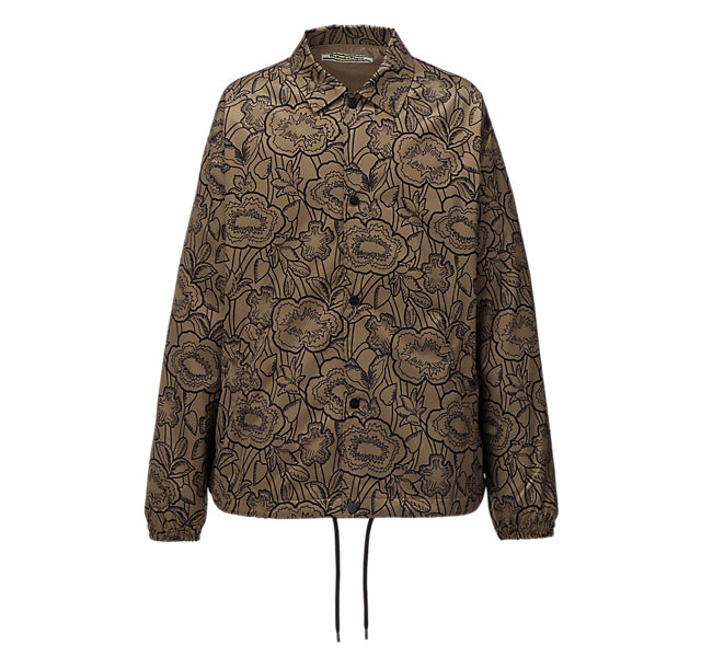 PRINTED COACH JACKET - LIGHT BROWN
