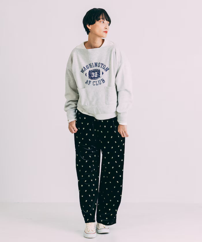Boat Neck Short Sweatshirt