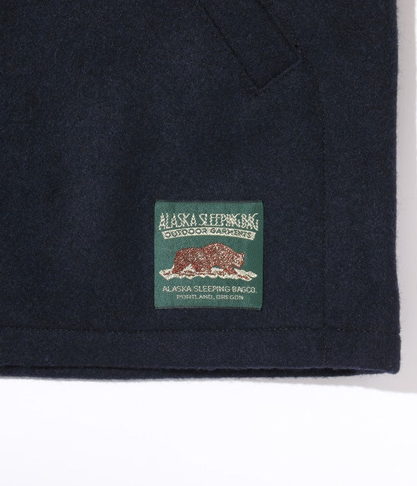 ALASKA SLEEPING BAG NAVY WOOL MELTON "STAG JACKET"