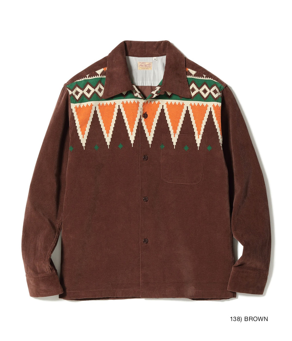 Mid 1950s Style Corduroy Sports Shirt “GUATEMALA” - BROWN