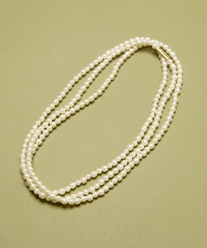 Glass Hand-rolled Pearl Long Necklace 140cm