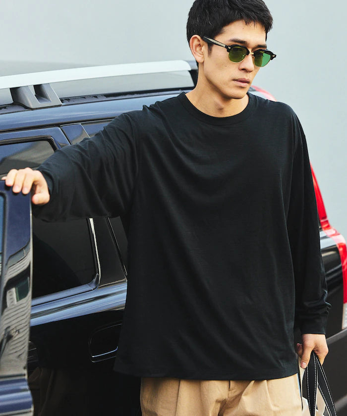 Washable Merino Wool Blend Long Sleeve T-Shirt