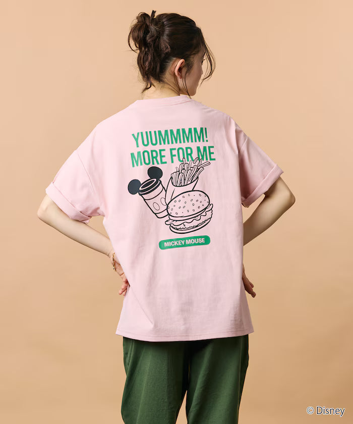 DISNEY/Mickey Mouse/Exclusive Crew Neck Printed Sweatshirt/FOOD 【Limited Release】 - Pink
