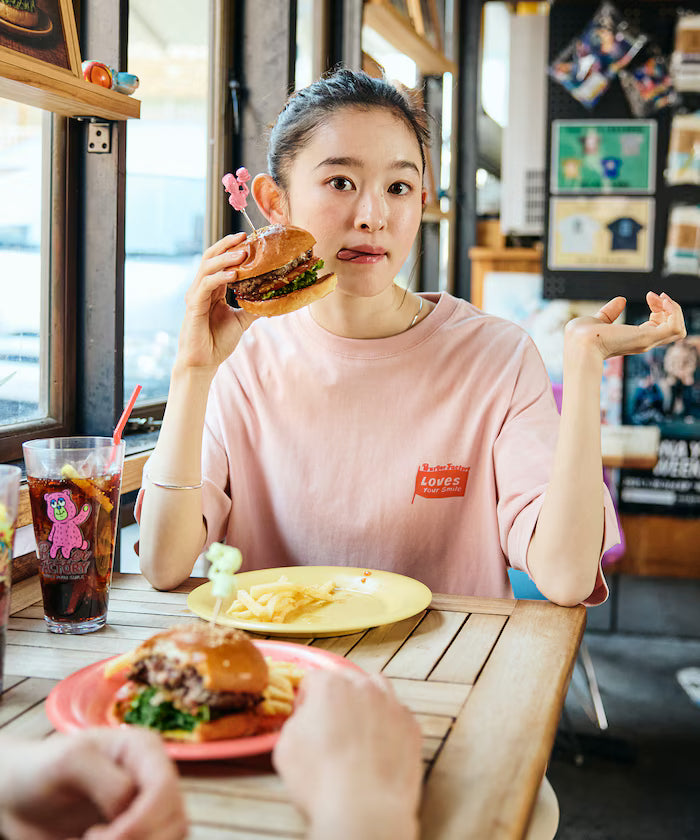 Burger Factory × FREAK'S STORE/ Burger Factory Limited Big Silhouette Back Print Crew Neck T-shirt 【Limited Edition】