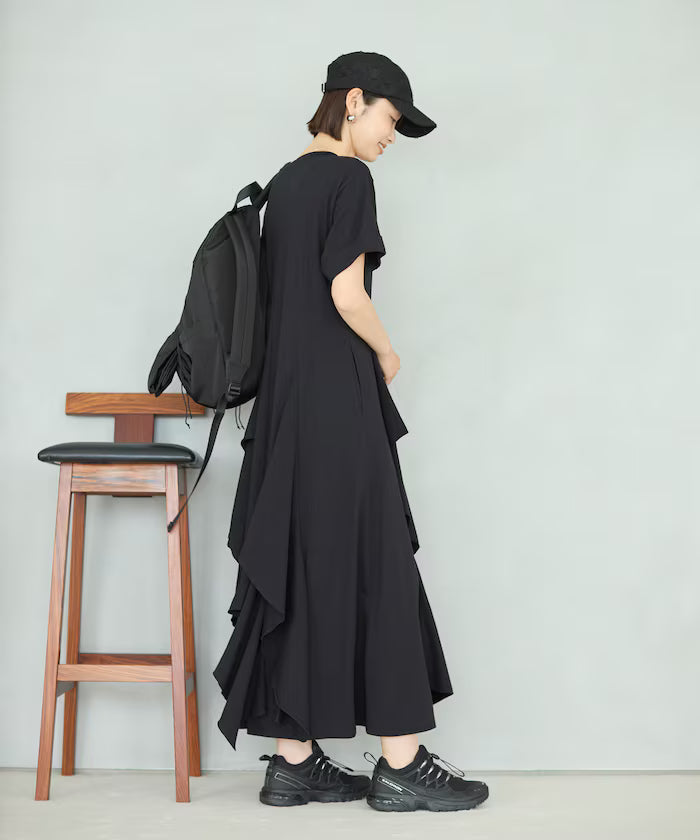 Organic Cotton Draped Flare Dress