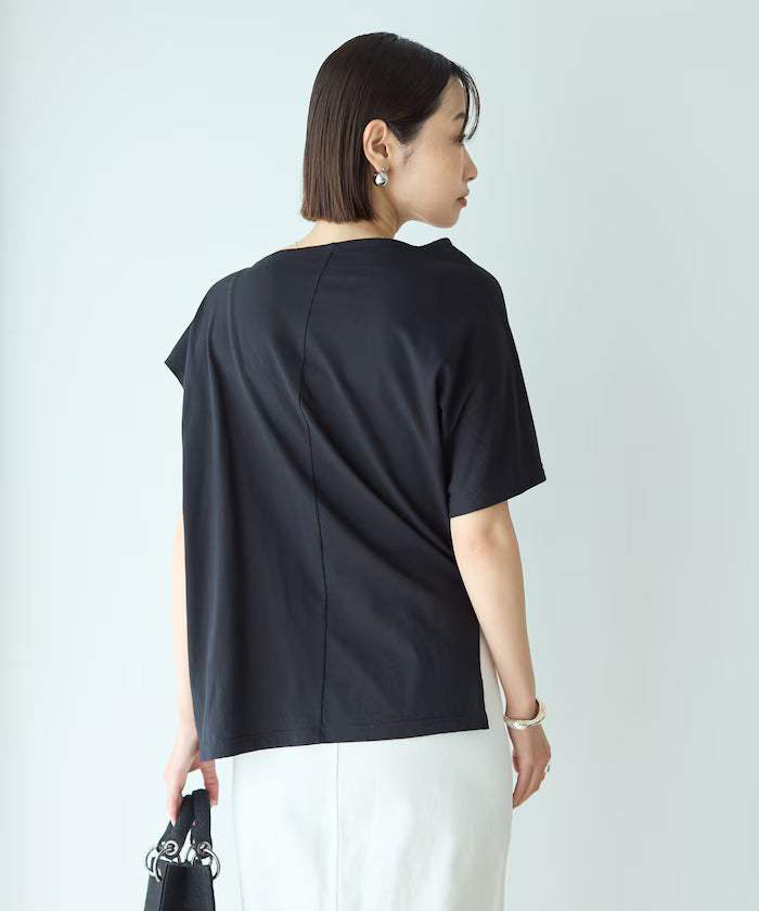 Organic Cotton Asymmetrical Draped Top