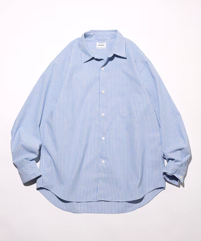 AIRDRY HIGH TECHYARN high-performance material broad regular color shirt long sleeve/quick-drying/heat shielding - Blue