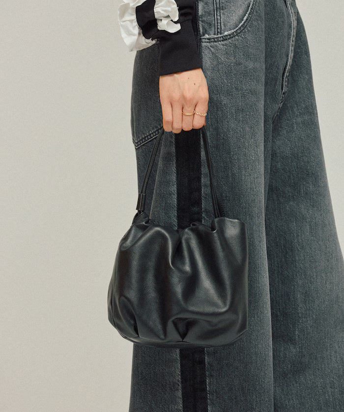 Leather 3WAY Kinchaku Bag / Cowhide / Water-resistant Leather